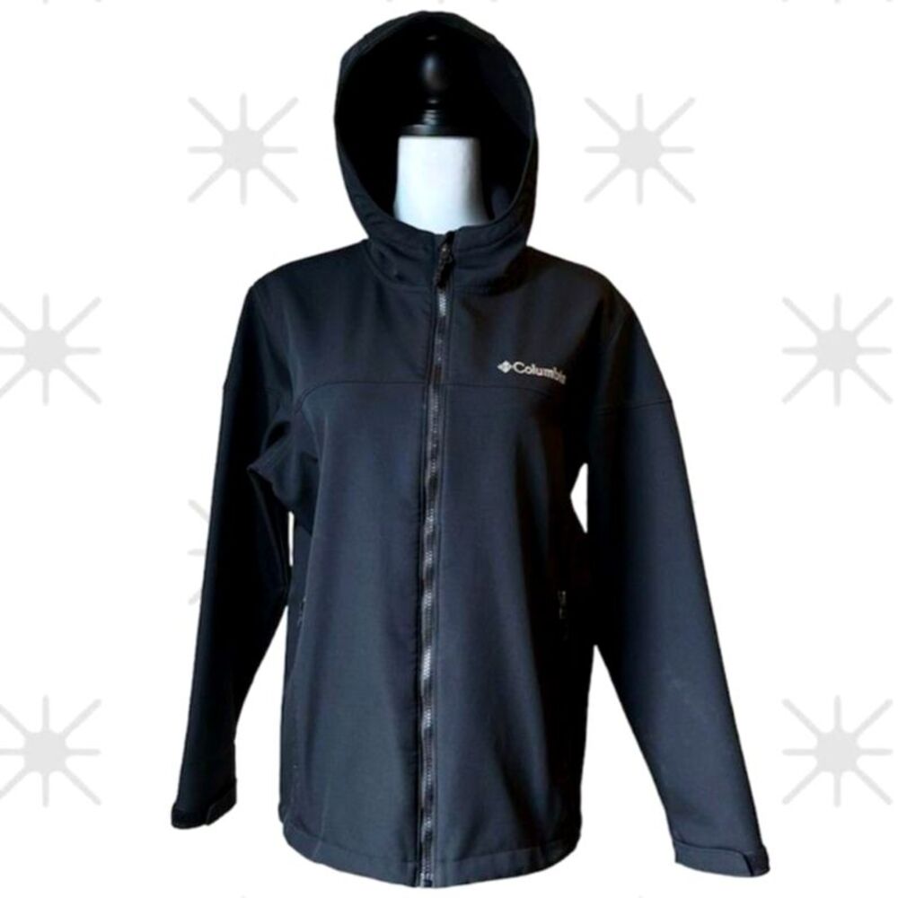 Columbia Black Full Zip Softshell Jacket Size Small